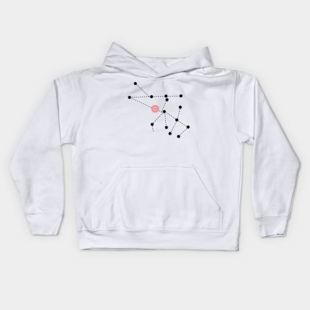 Rohini Nakshatra Hindu Vedic Sidereal Astrology Constellation Kids Hoodie by EndlessDoodles